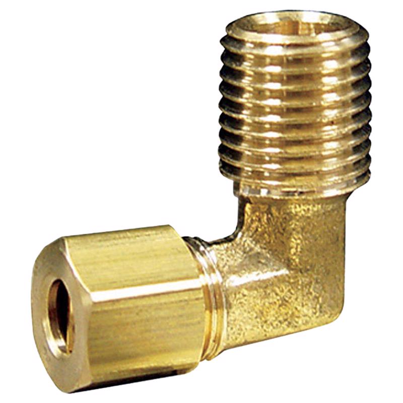 0 - 5/16 in. Compression X 1/8 in. D MPT Brass 90 Degree Street Elbow - Case of 5