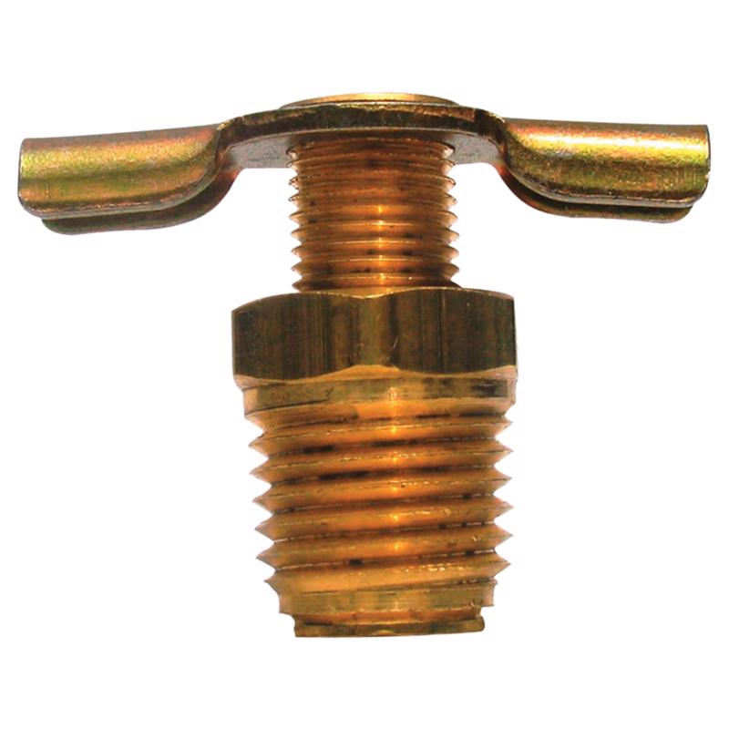 0 - 3/8 in. MPT Brass Drain Cock with External Seat - Case of 5