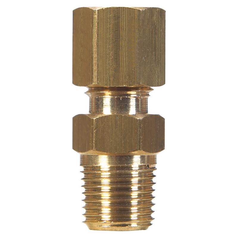 0 - 3/8 in. Compression X 1/2 in. D Male Brass Connector - Case of 5