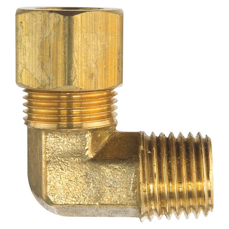 0 - 1/4 in. Compression X 1/8 in. D MPT Brass 90 Degree Elbow - Case of 5