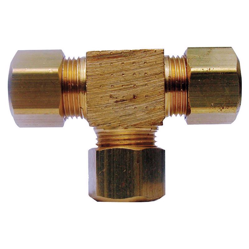 0 - 1/2 in. Compression X 1/2 in. D Compression Yellow Brass Tee - Case of 5