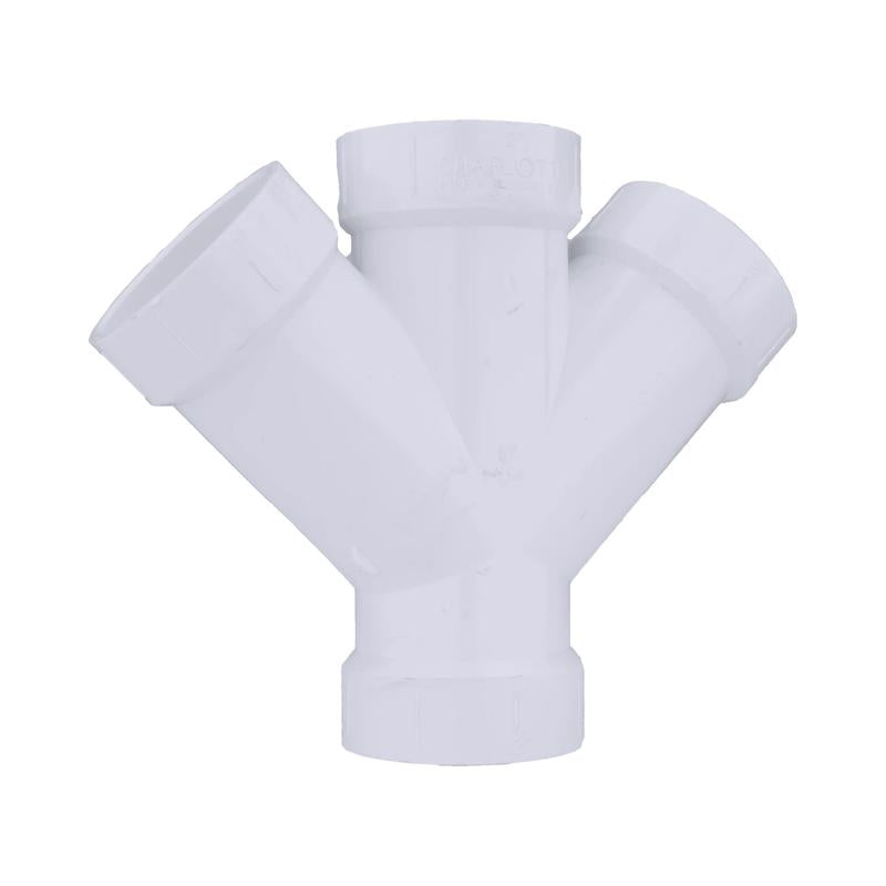 CHARLOTTE PIPE - Charlotte Pipe Schedule 40 2 in. Hub X 2 in. D Hub PVC Double Wye 1 pk [PVC006110800]