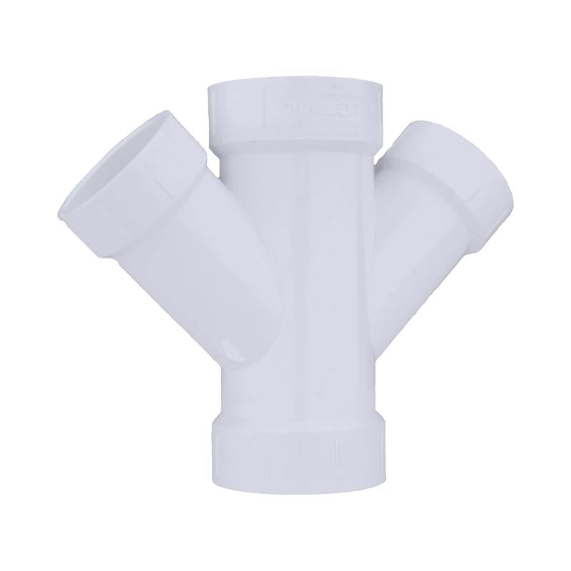 CHARLOTTE PIPE - Charlotte Pipe Schedule 40 2 in. Hub X 2 in. D Hub PVC Double Wye 1 pk [PVC006120600]