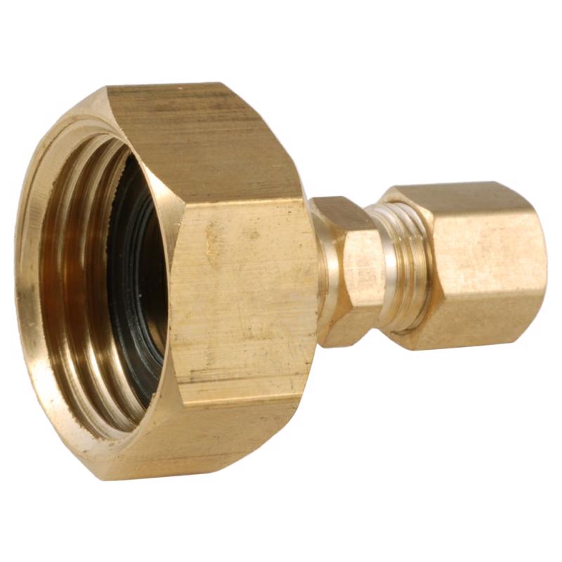 ANDERSON METALS - Anderson Metals 1/4 in. Compression in. X 3/4 in. D Female Hose Thread Brass Adapter