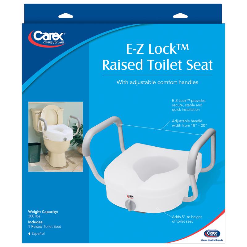 CAREX HEALTH BRANDS - Carex Health Brands E-Z Lock White Elevated Toilet Seat Aluminum/Plastic 5 in. H X 22 in. L