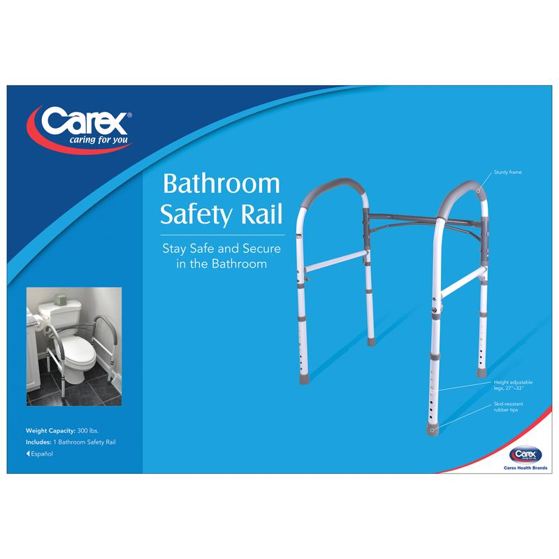 CAREX HEALTH BRANDS - Carex Health Brands White Toilet Safety Bar Aluminum 33 in. H X 23.25 in. L
