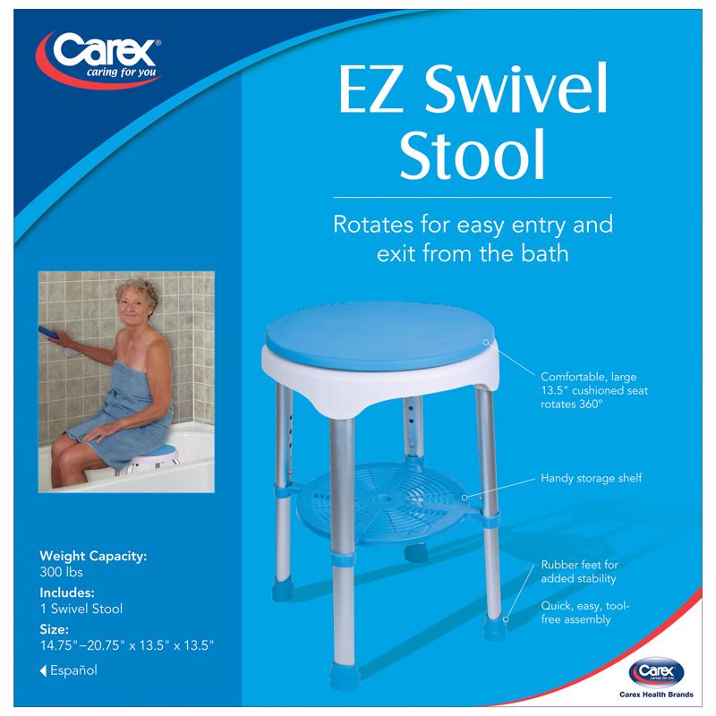 CAREX HEALTH BRANDS - Carex Health Brands Blue/White Bath/Shower Seat Aluminum 20.75 in. H X 13.5 in. L