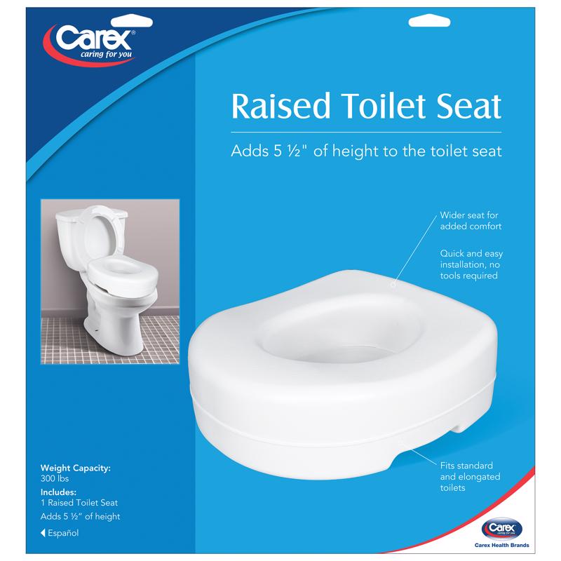CAREX HEALTH BRANDS - Carex Health Brands White Elevated Toilet Seat Plastic 4.25 in. H X 14.5 in. L
