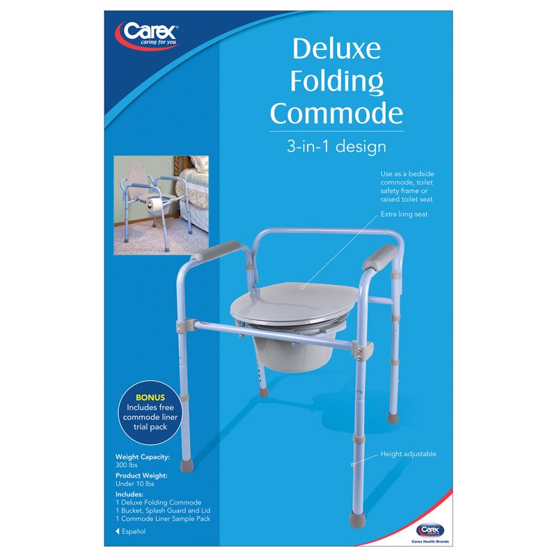 CAREX HEALTH BRANDS - Carex Health Brands Blue/Gray Elevated Toilet Seat Steel 21.63 in. H X 16.5 in. L