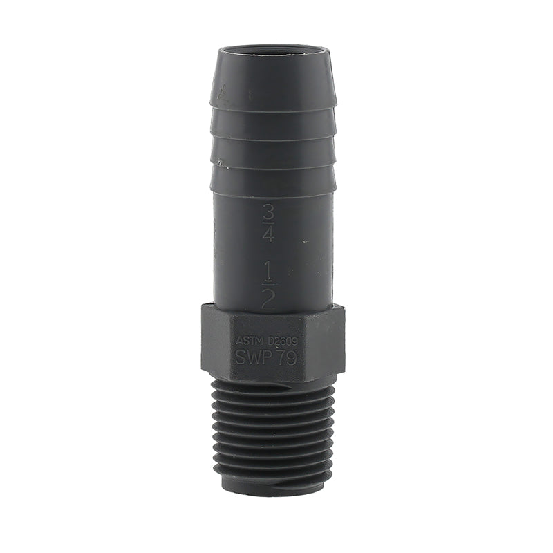 BOSHART INDUSTRIES - Boshart Industries 1/2 in. MPT in. X 3/4 in. D Insert Polypropylene Reducing Male Adapter 1 pk