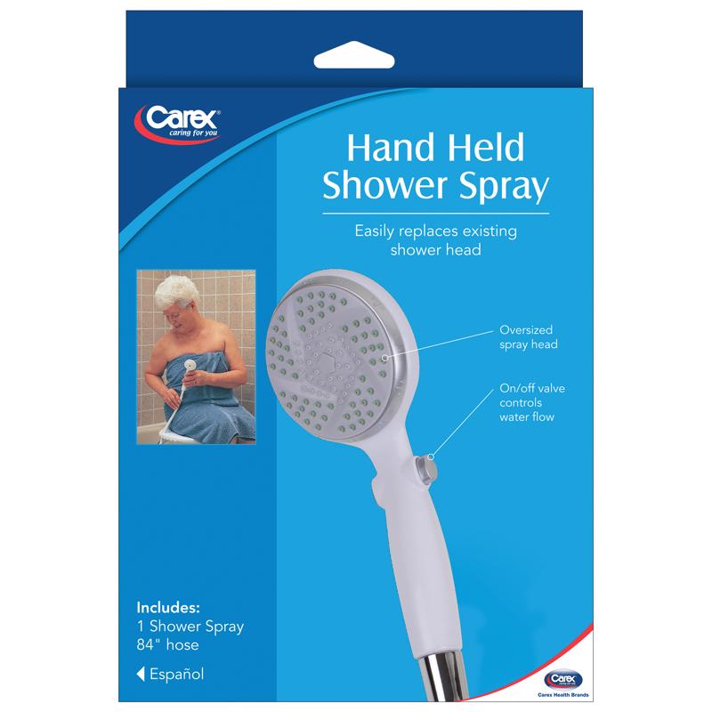 CAREX HEALTH BRANDS - Carex Health Brands White Shower Spray 8 in. H X 2.5 in. L