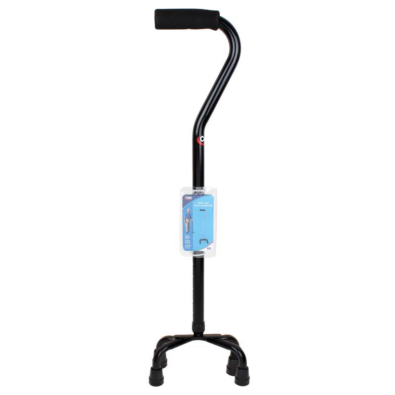 CAREX HEALTH BRANDS - Carex Black Offset Quad Cane Aluminum/Plastic 37 in. H X 6 in. L