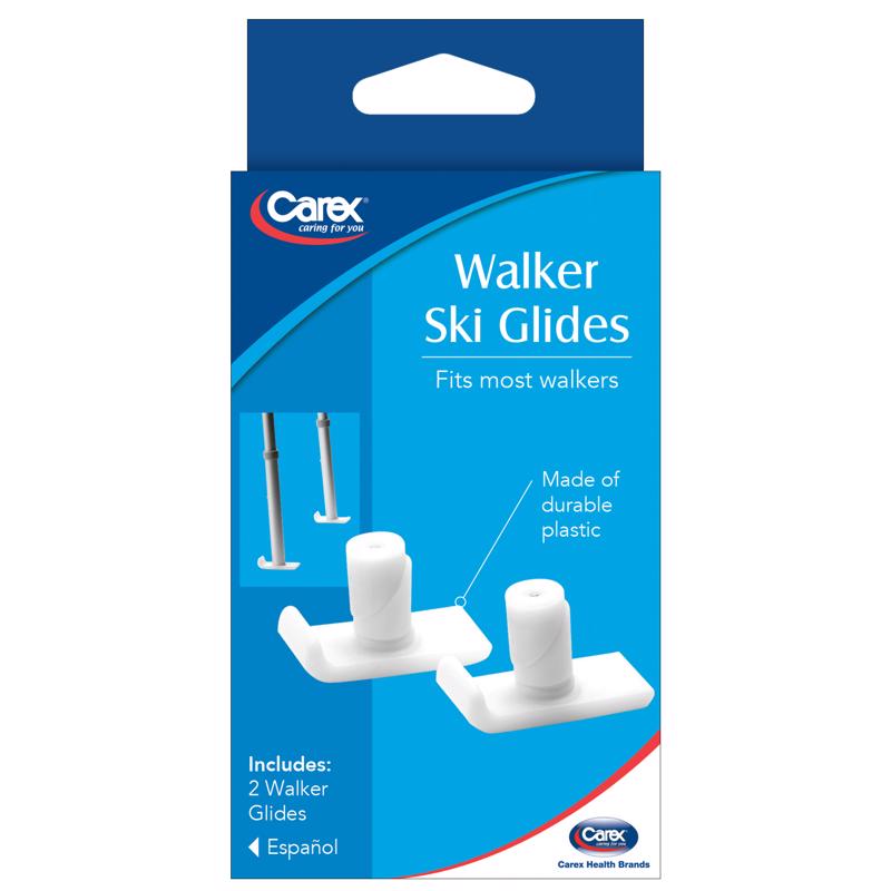 CAREX HEALTH BRANDS - Carex White Walker Ski Glides Plastic 2.30 in. H X 3.50 in. L