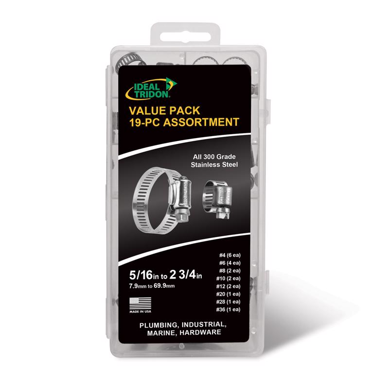 IDEAL TRIDON - Ideal Tridon 5/16 in. 2-3/4 in. SAE 4' SAE 6 Silver Hose Clamp Stainless Steel