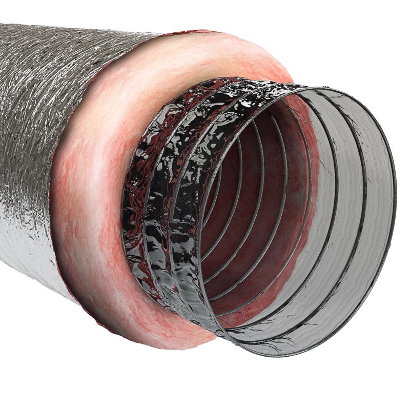 IMPERIAL - Imperial R4.2 25 ft. L X 6 in. D Silver Poly Duct