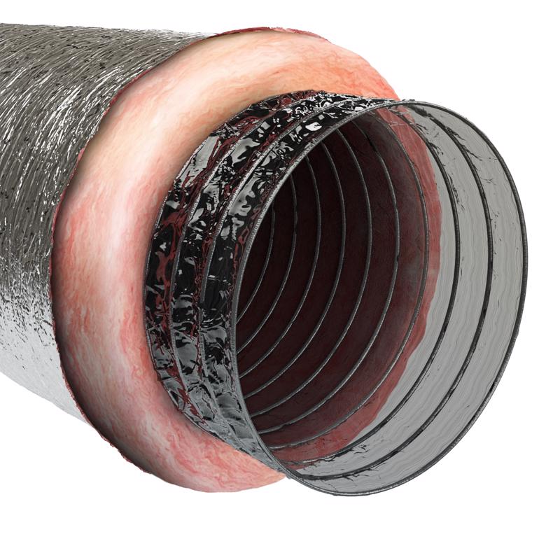 IMPERIAL - Imperial R4.2 25 ft. L X 8 in. D Silver Poly Duct