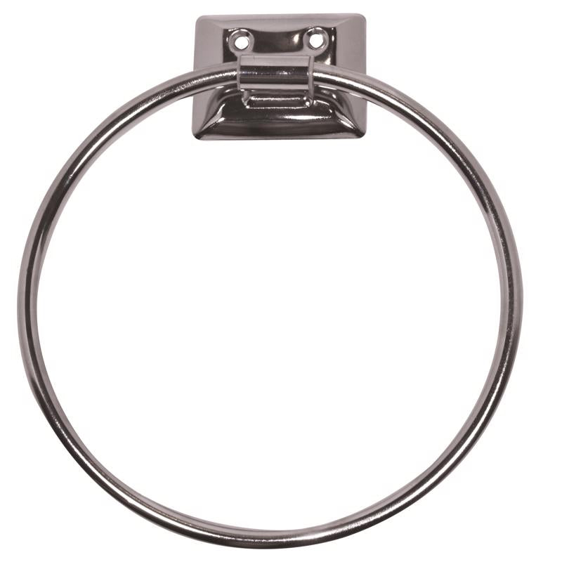 DECKO - Decko Chrome Silver Towel Ring Metal