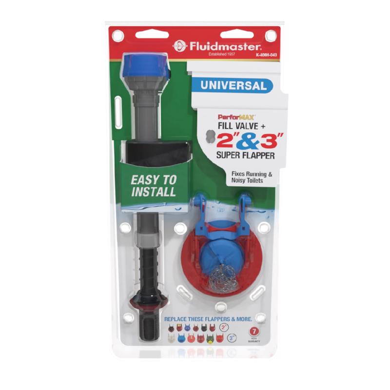 FLUIDMASTER - Fluidmaster Performax Fill Valve And Flapper Kit Multicolored Plastic/Rubber For Universal
