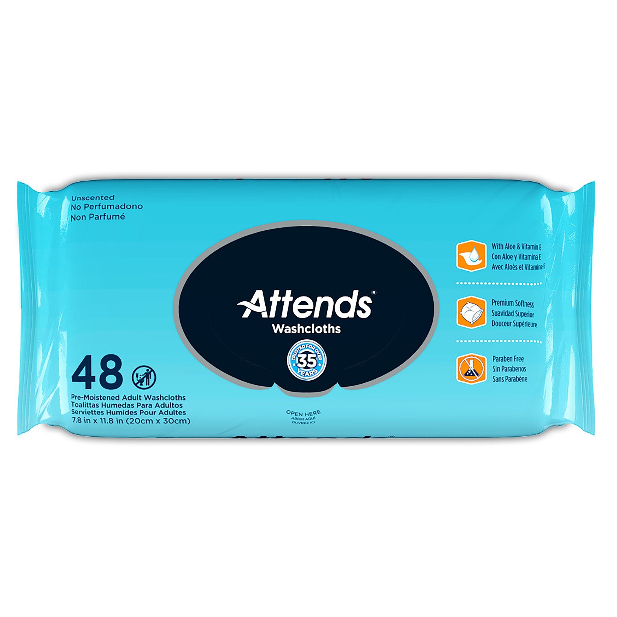 Attends Healthcare Products - Personal Cleansing Wipe Attends® Soft Pack Unscented 48 Count [48/PK]