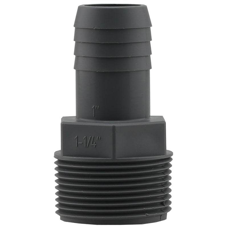 BOSHART INDUSTRIES - Boshart Industries 1 in. Insert in. X 1-1/4 in. D MPT Polypropylene Reducing Male Adapter 1 pk