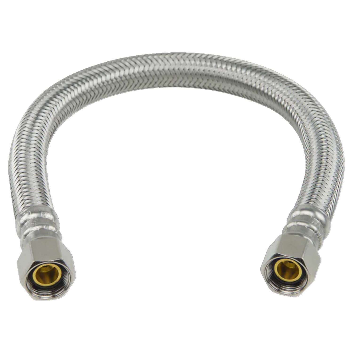 BrassCraft Plumbshop 3/8 in. Compression pc X 3/8 in. D Compression 12 in. Braided Stainless Steel F
