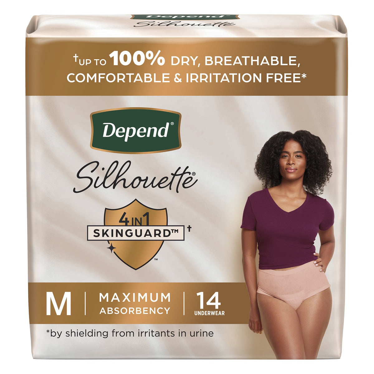 Kimberly Clark - Female Adult Absorbent Underwear Depend® Silhouette® Waistband Style Medium Disposable Heavy Absorbency [14/PK] (1246162_PK)