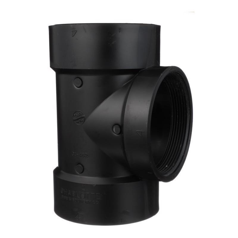 CHARLOTTE PIPE - Charlotte Pipe 4 in. Hub X 4 in. D Hub ABS Flush Cleanout Tee [ABS004451200HA]