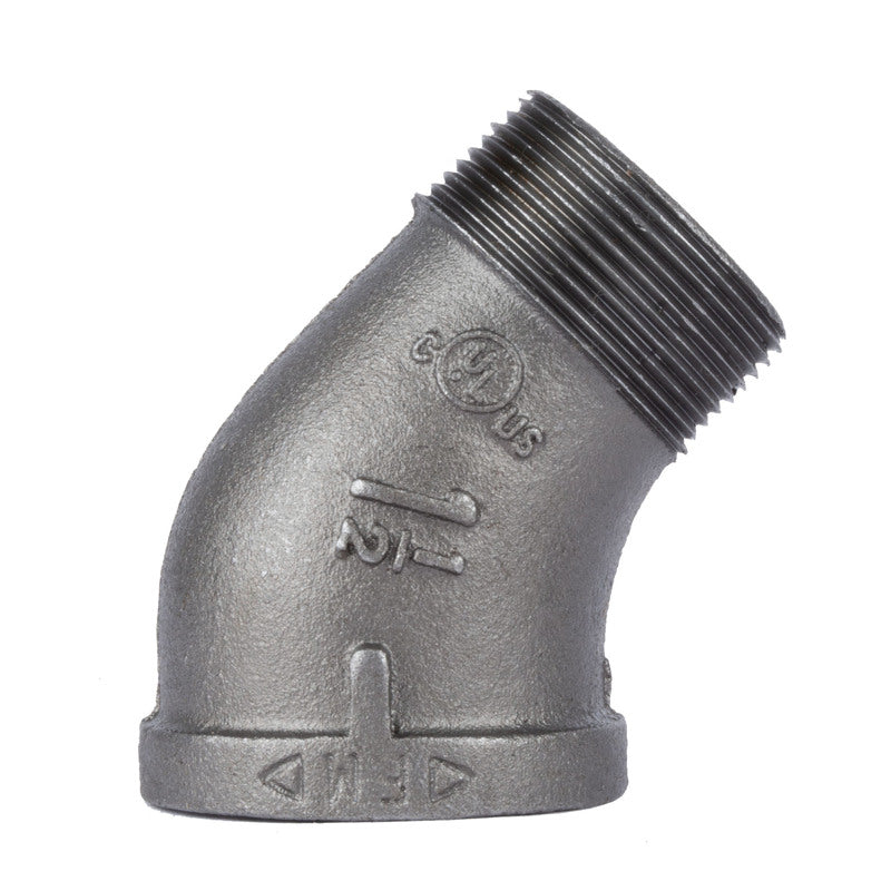 B & K - STZ Industries 1-1/2 in. MIP each X 1-1/2 in. D FIP Black Malleable Iron 45 degree Street Elbow