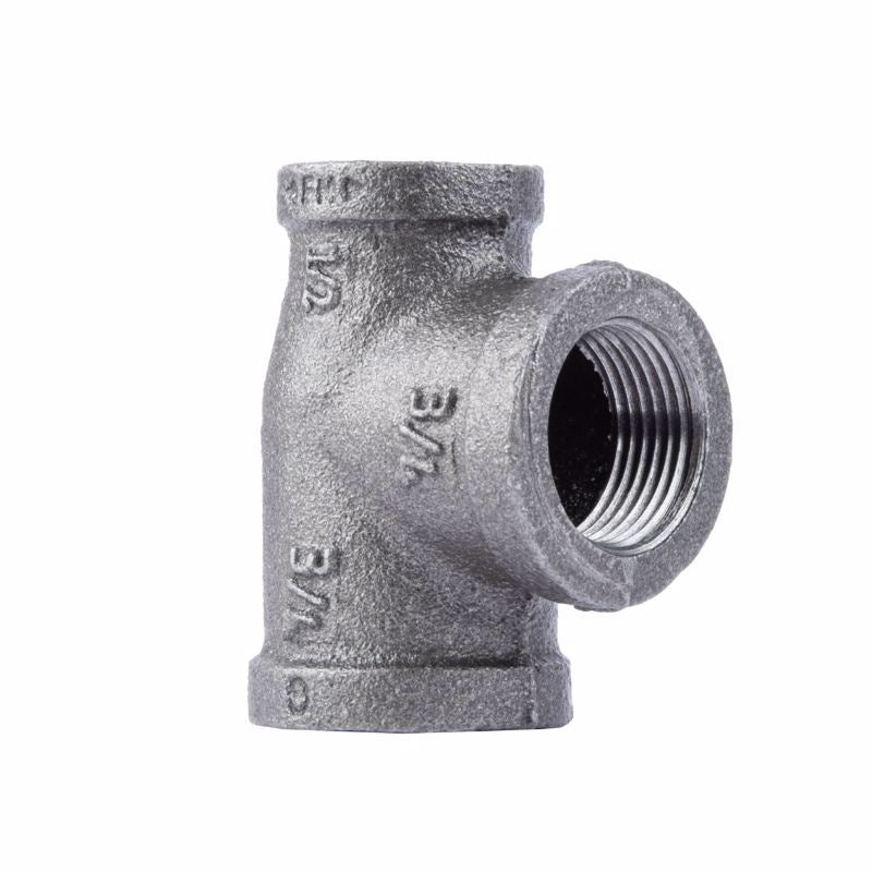 B & K - STZ Industries 3/4 in. FIP X 1/2 in. D FIP 3/4 in. D FIP Black Malleable Iron Reducing Tee
