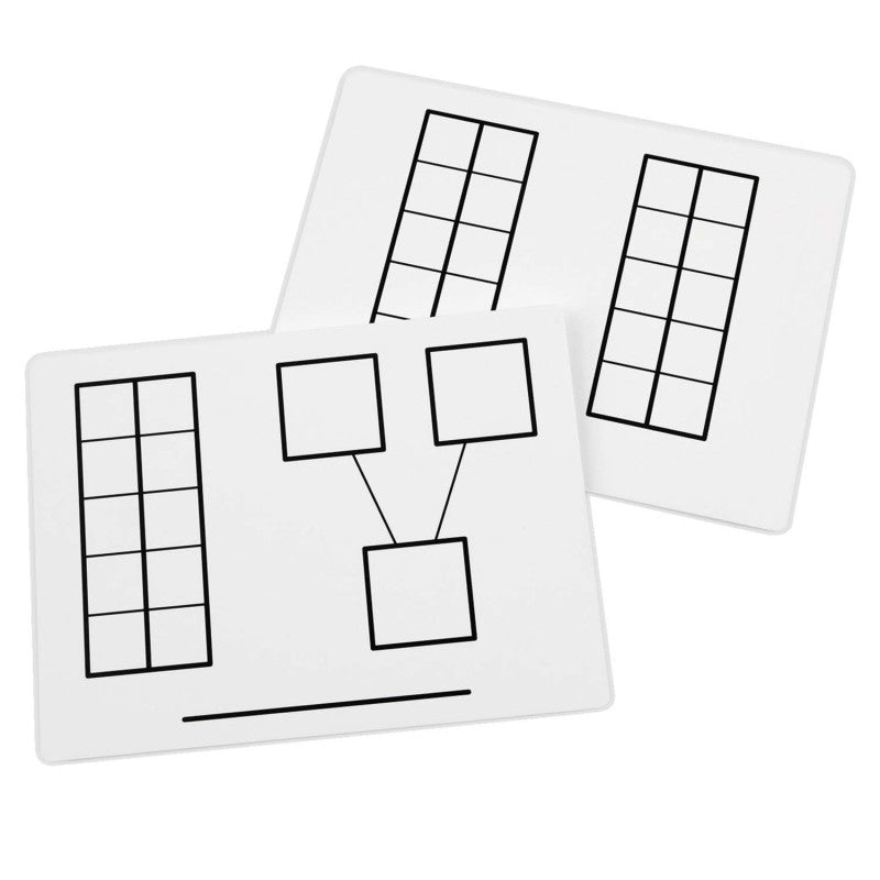 DIDAX - Write-On/Wipe-Off Ten-Frame Mats, Set of 10, 2 Sets