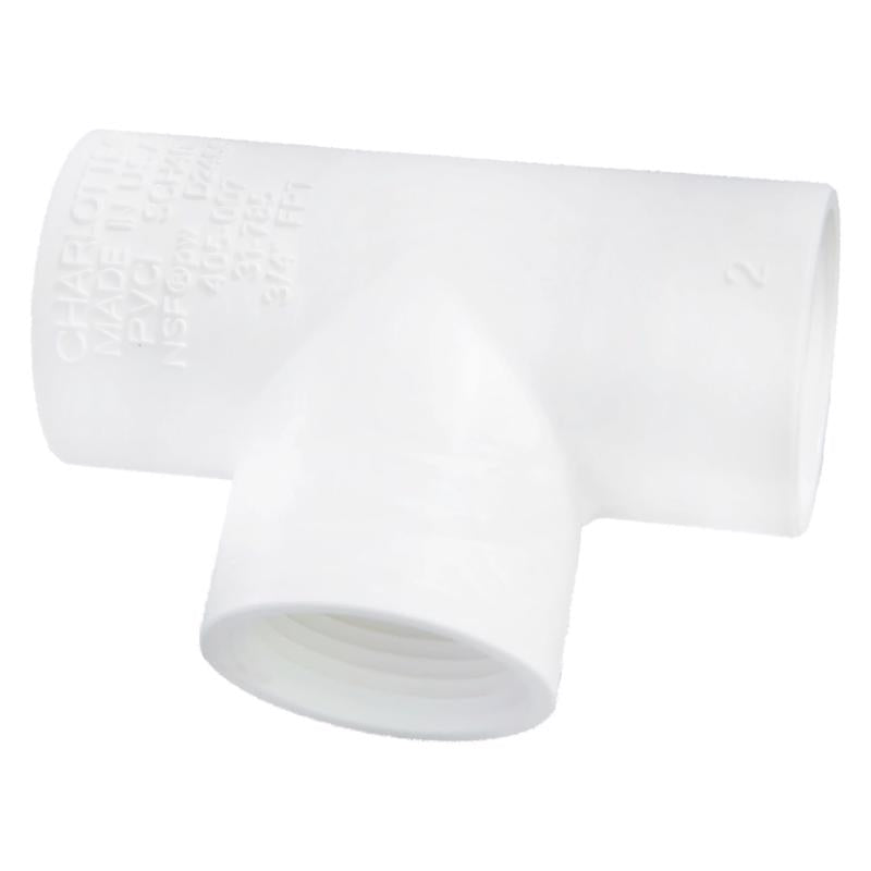 CHARLOTTE PIPE - Charlotte Pipe Schedule 40 1/2 in. FPT X 1/2 in. D FPT PVC Threaded Tee 1 pk