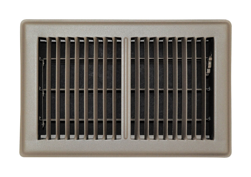TRUE AIRE - Tru Aire 6 in. H X 10 in. W 2-Way Powder Coat Brown Steel Floor Register