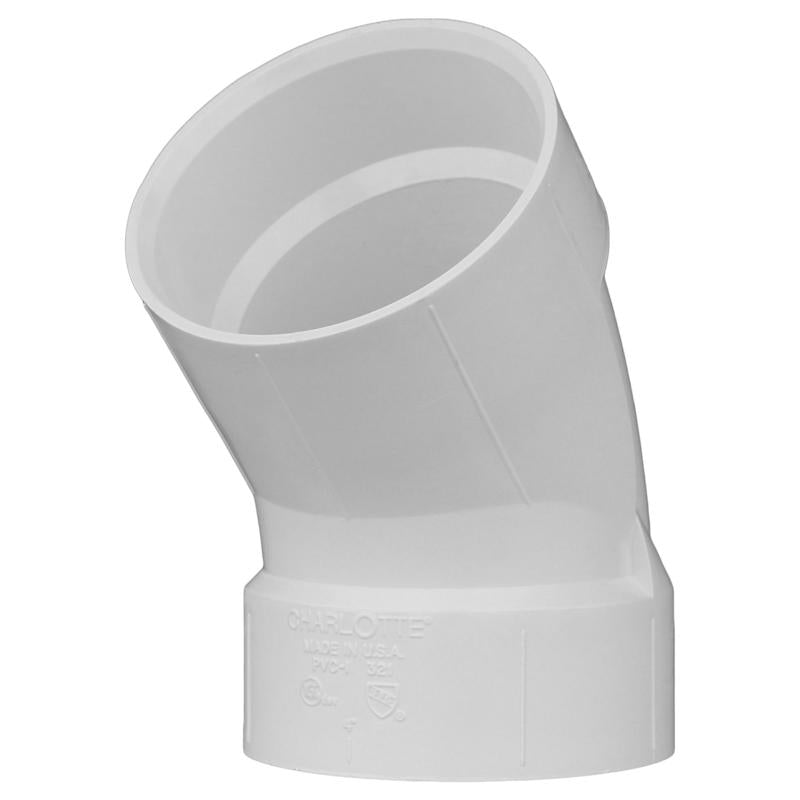 CHARLOTTE PIPE - Charlotte Pipe Schedule 40 6 in. Hub X 6 in. D Hub PVC 45 Degree Elbow 1 pk
