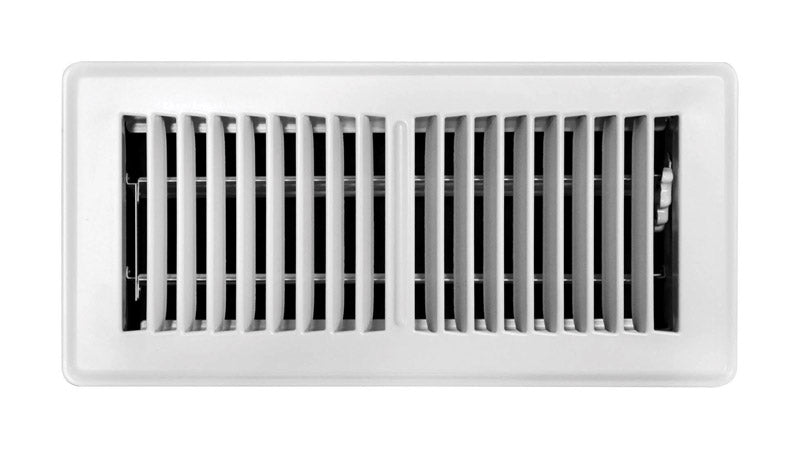 TRUE AIRE - Tru Aire 4 in. H X 10 in. W 2-Way Powder Coat White Steel Floor Register