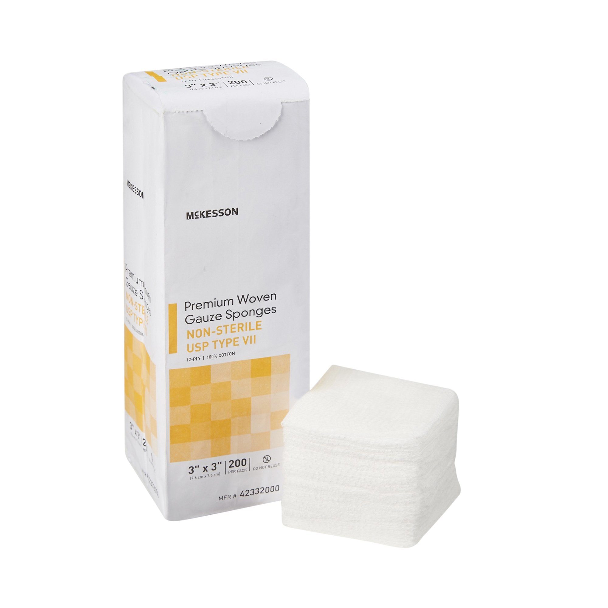 McKesson Brand - Gauze Sponge McKesson 3 X 3 Inch 12-Ply NonSterile 200 per Pack [200/PK]