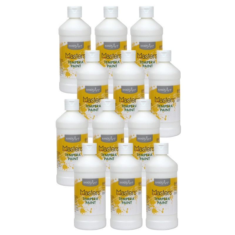 HANDY ART - Little Masters® Tempera Paint, White, 16 oz., Pack of 12