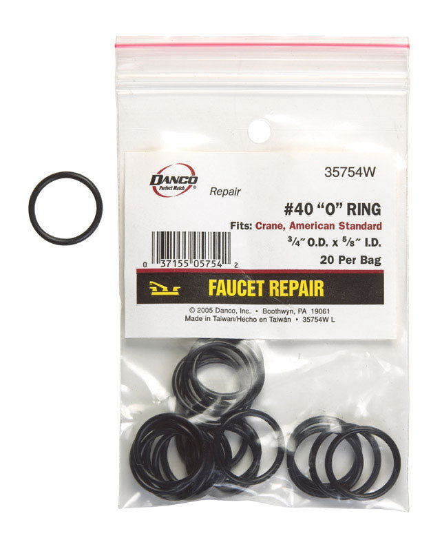 DANCO - Danco 3/4 in. D X 5/8 in. D Rubber O-Ring 20 pk