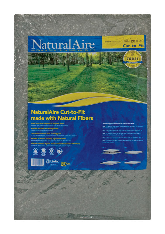 U-TRIM - NaturalAire 20 in. W X 30 in. H X 1 in. D Natural Fiber 4 MERV Air Filter 1 pk - Case of 6