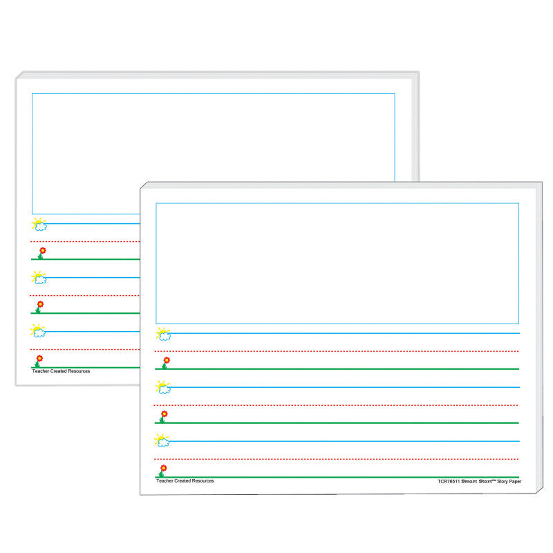 TEACHER CREATED RESOURCES - Smart Start K-1 Story Paper: 100 Sheets Per Pack, 2 Packs