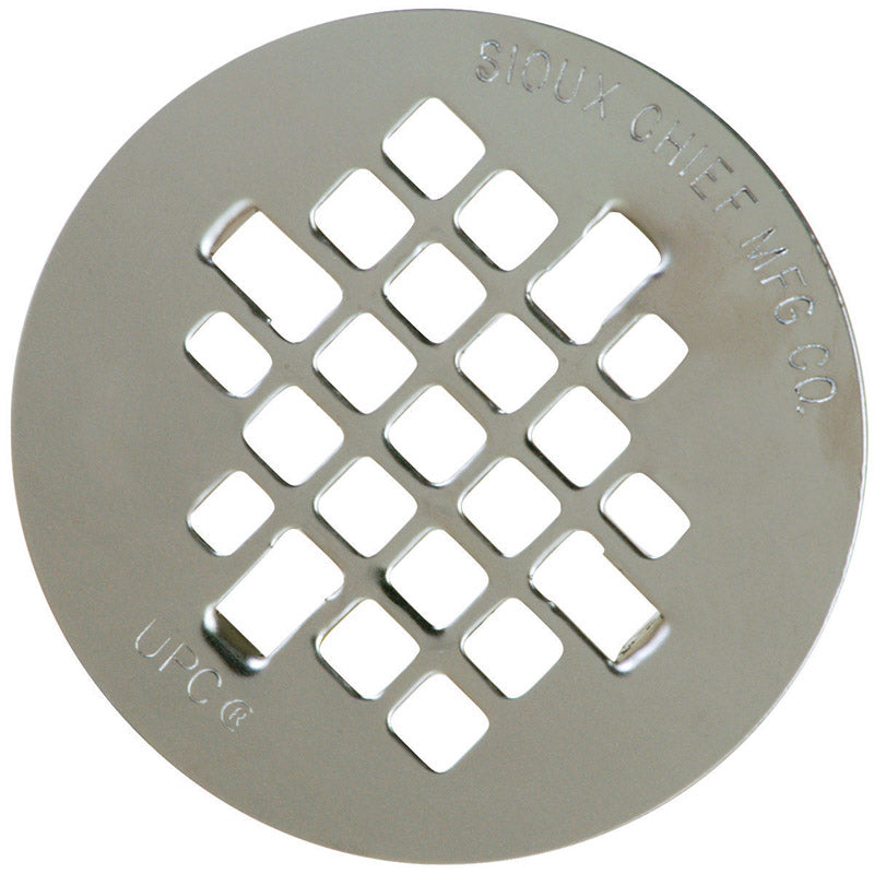 SIOUX CHIEF - Sioux Chief 4-1/4 in. Chrome Round Stainless Steel Drain Grate
