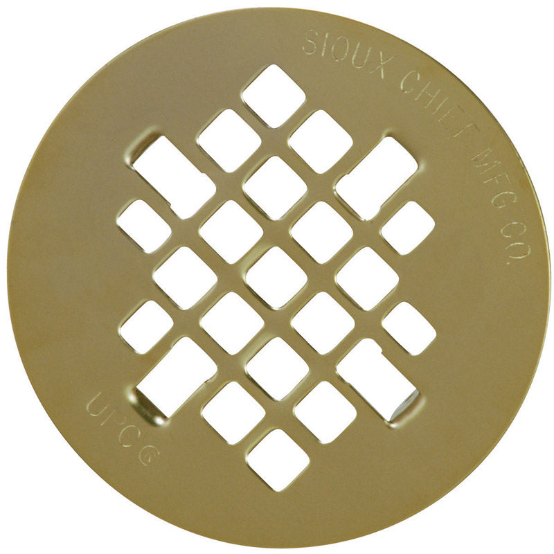 SIOUX CHIEF - Sioux Chief 4-1/4 in. Polished Round Brass Drain Grate