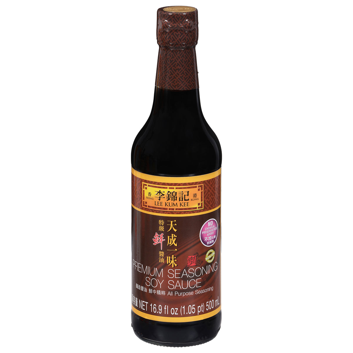 Lee Kum Kee Premium Seasoning Soy Sauce 16.9 fl oz - Case of 12