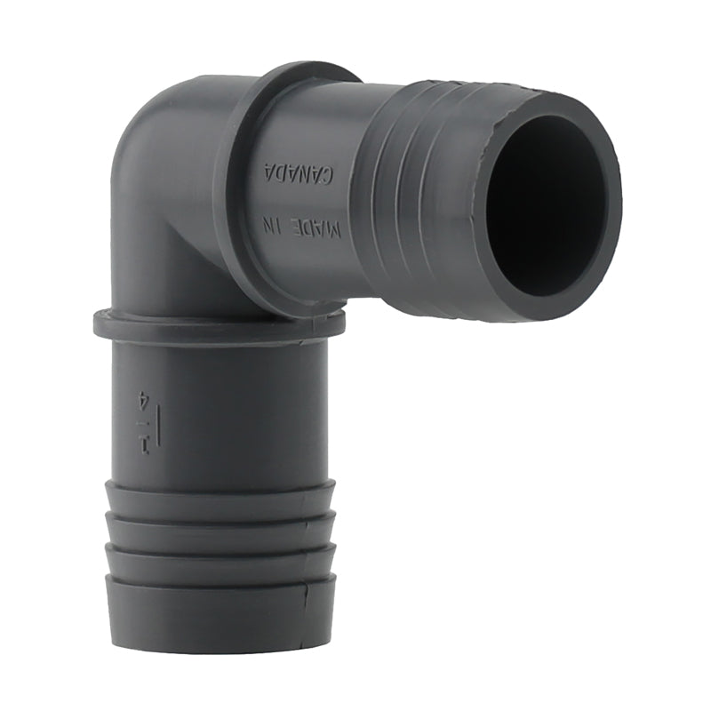 BOSHART INDUSTRIES - Boshart Industries 1-1/4 in. Insert in. X 1-1/4 in. D Insert Polypropylene 90 Degree Elbow 1 pk