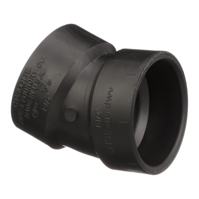 CHARLOTTE PIPE - Charlotte Pipe 1-1/2 in. Hub X 1-1/2 in. D Hub ABS 22-1/2 Degree Elbow