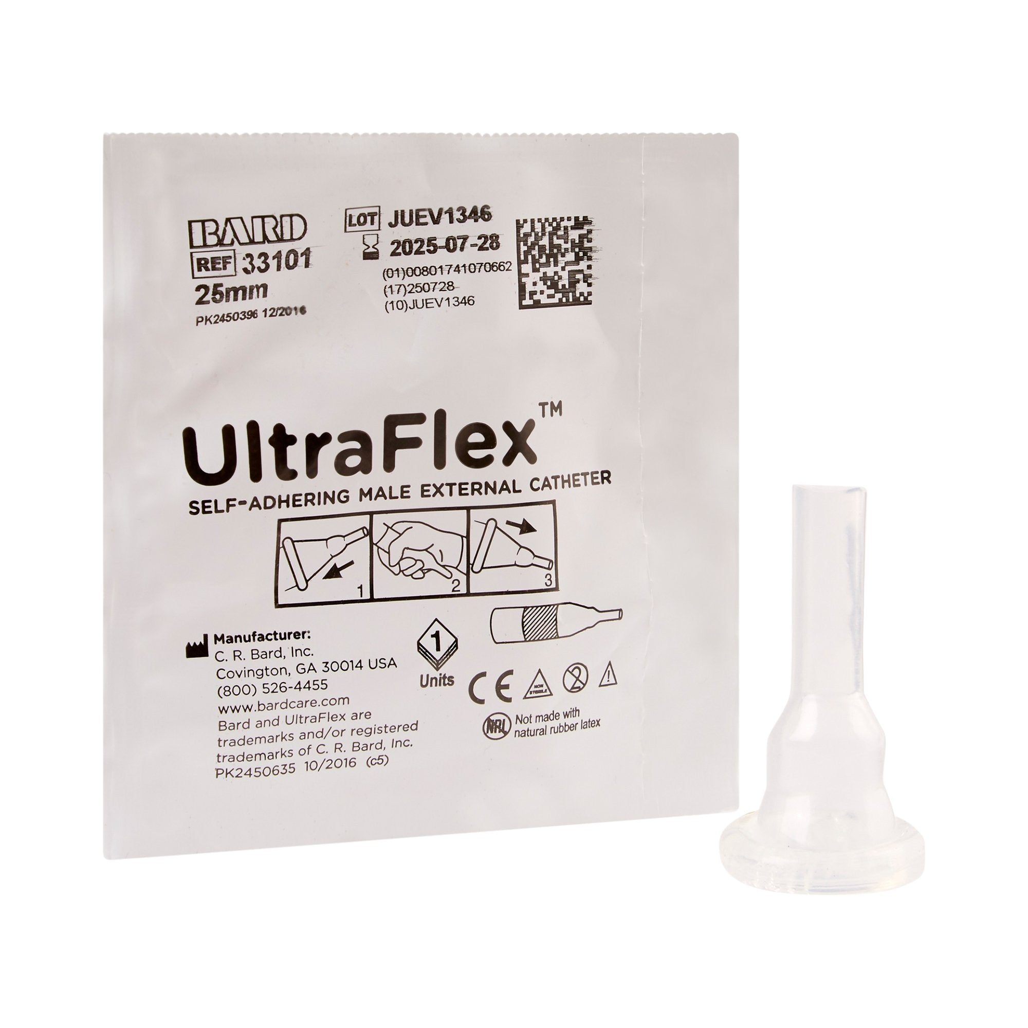 Bard - Male External Catheter UltraFlex® Self-Adhesive Seal Silicone Small [1/EA]