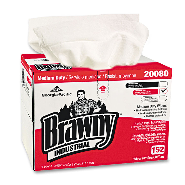 Brawny Professional - Premium DRC Wipers, Paper, 12.5 x 16.75, White, 152/Box
