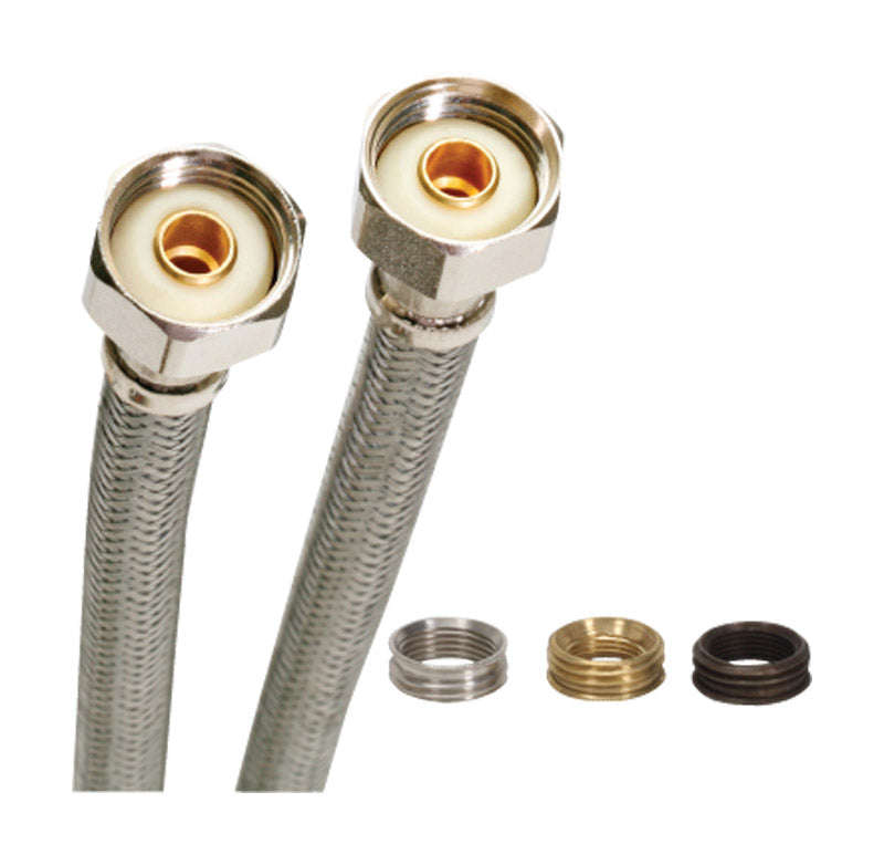 FITS-ALL - Fluidmaster Universal 1/2 in. FIP X 1/2 in. D FIP 30 in. Stainless Steel Supply Line