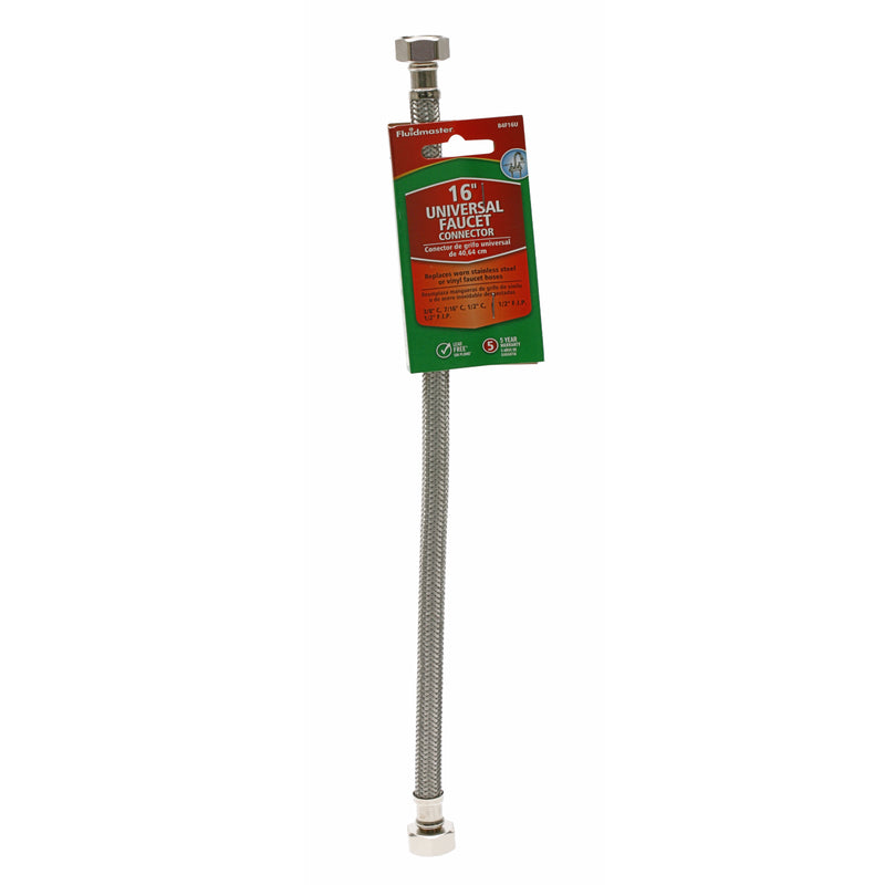 FITS-ALL - Fluidmaster Universal 1/2 in. FIP Compression 16 in. Braided Stainless Steel Supply Line