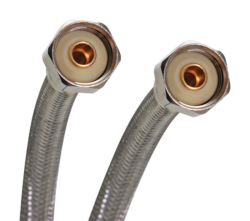 FITS-ALL - Fluidmaster Universal 1/2 in. FIP Compression 20 in. Braided Stainless Steel Supply Line