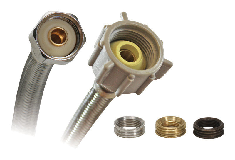 FITS-ALL - Fluidmaster 1/2 in. Ballcock Ah X 7/8 in. D Ballcock 20 in. Braided Stainless Steel Supply Line